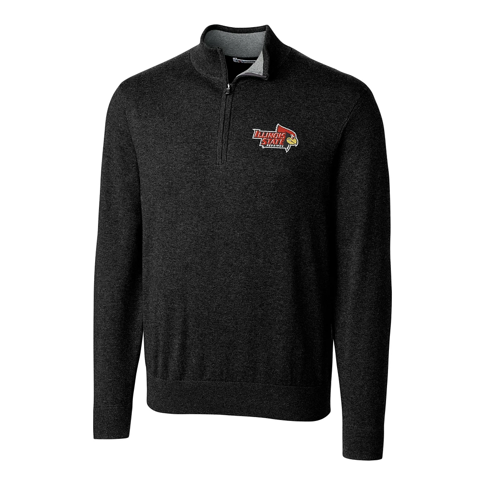 Men's Cutter & Buck Black Southern Illinois Salukis Big & Tall Lakemont Half-Zip Jacket