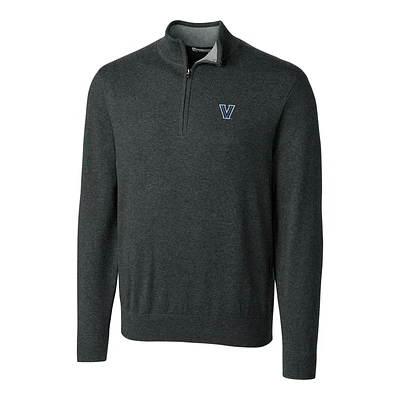 Men's Cutter & Buck Heather Charcoal Villanova Wildcats Big & Tall Lakemont Half-Zip Jacket