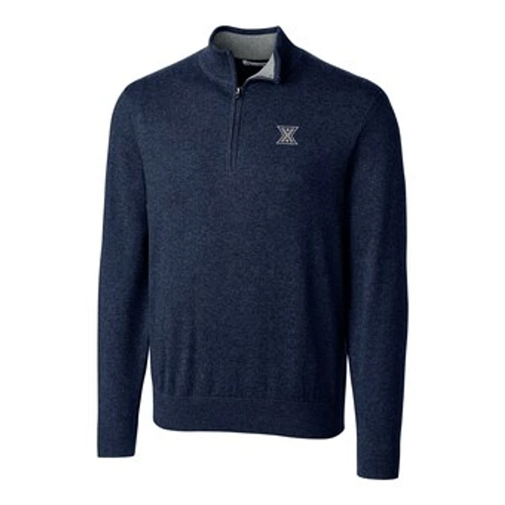 Men's Cutter & Buck Navy Xavier Musketeers Big Tall Lakemont Half-Zip Jacket