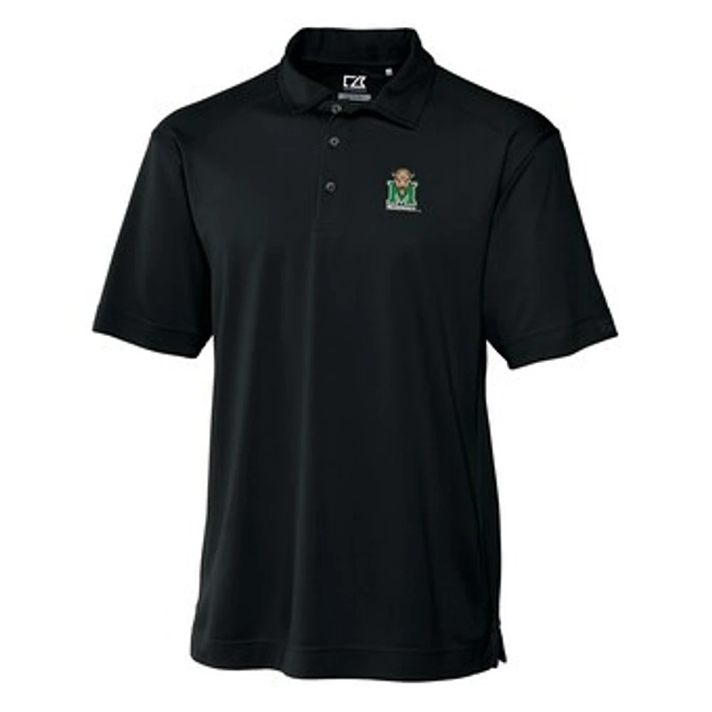 Men's Cutter & Buck Black Marshall Thundering Herd Big & Tall DryTec Genre Polo