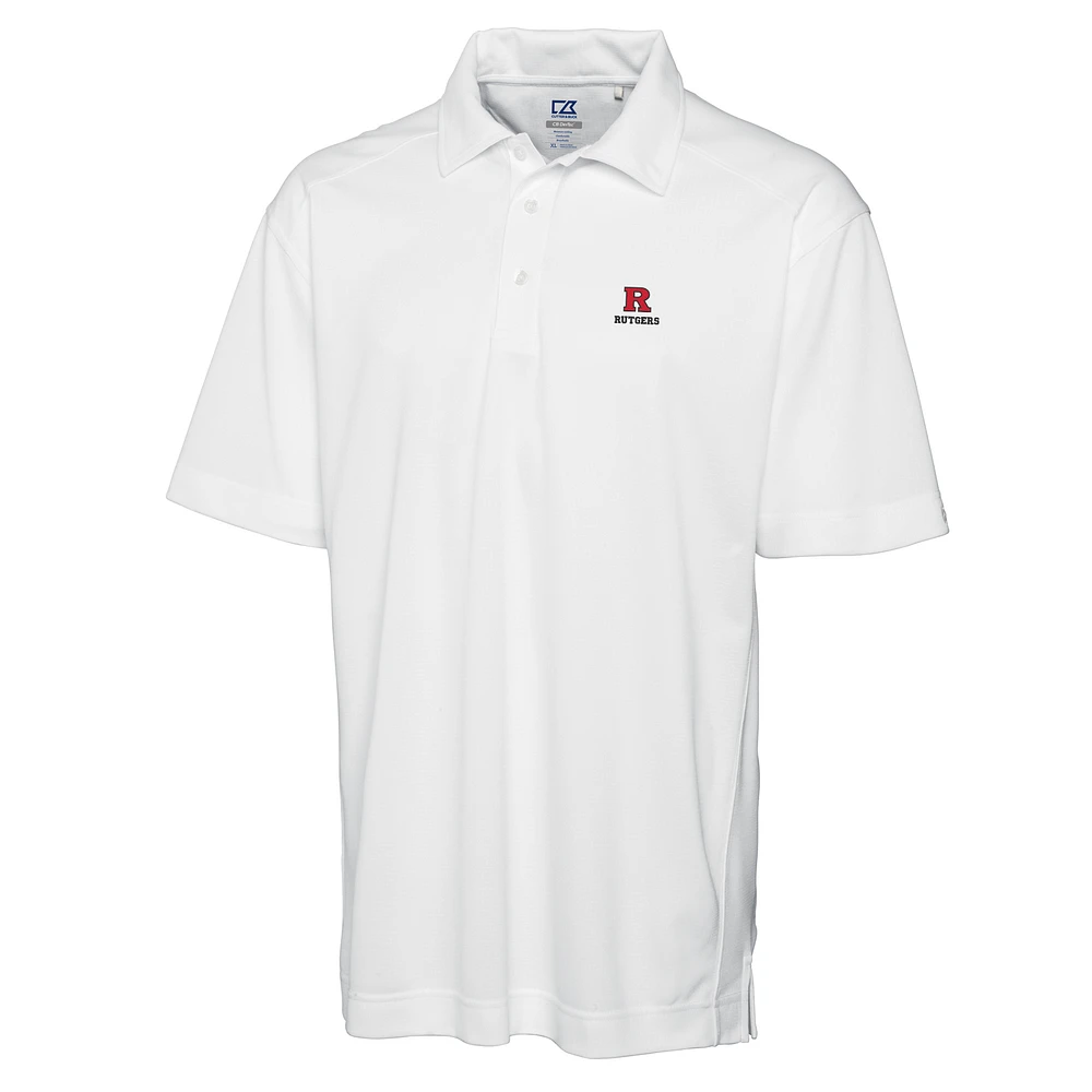 Men's Cutter & Buck White Rutgers Scarlet Knights Big & Tall DryTec Genre Polo