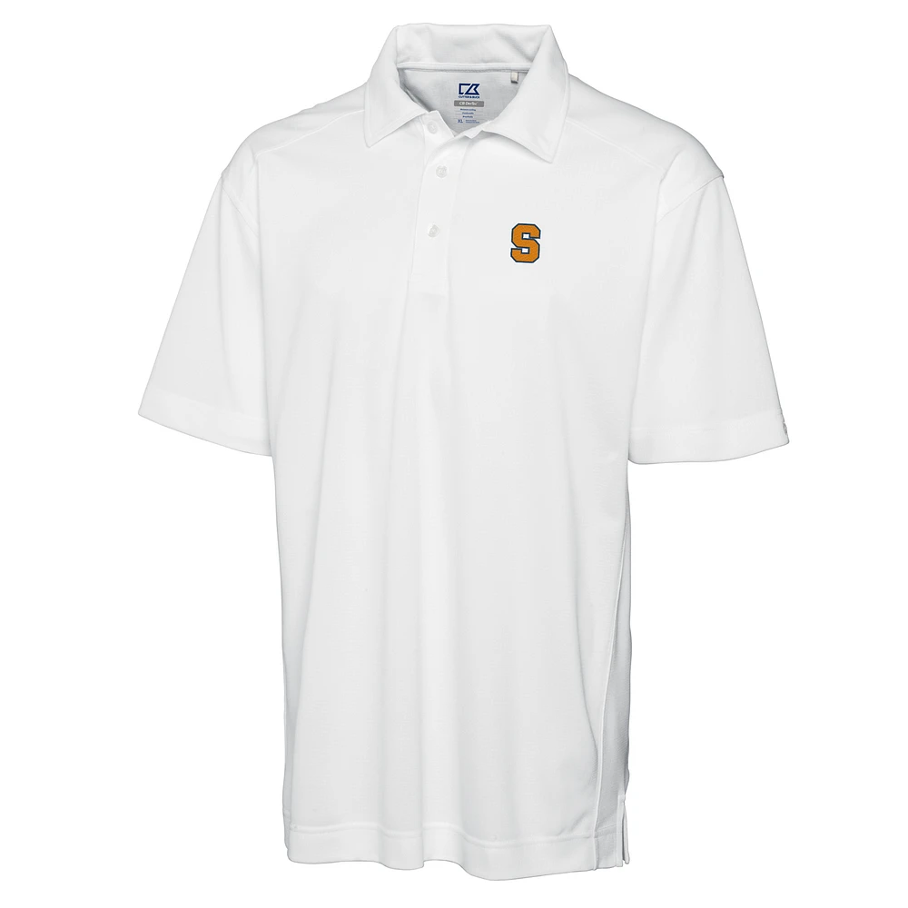Men's Cutter & Buck White Syracuse Orange Big & Tall DryTec Genre Polo