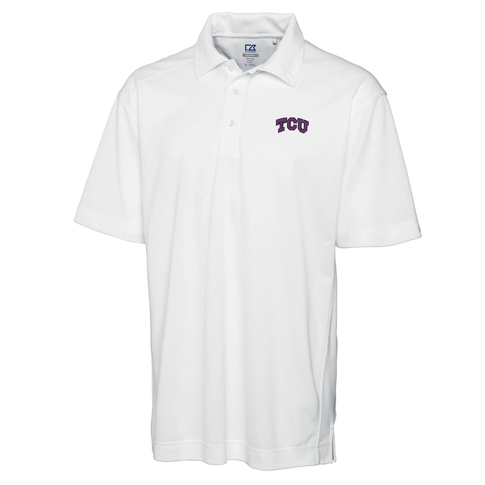 Men's Cutter & Buck White TCU Horned Frogs Big & Tall DryTec Genre Polo