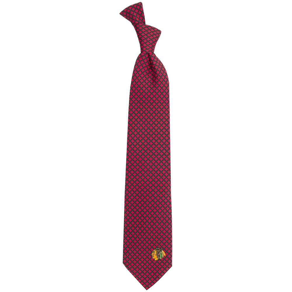 Men's Chicago Blackhawks Diamante Print Silk Tie