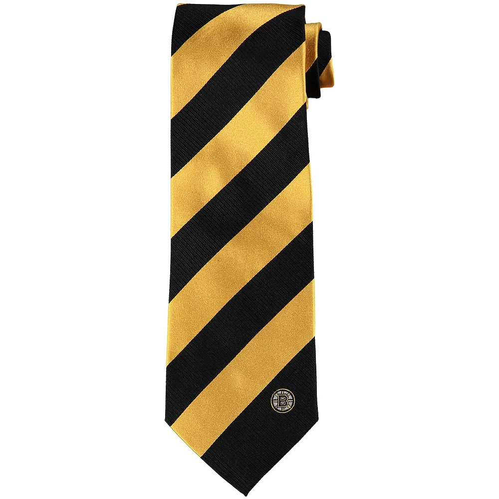 Men's Boston Bruins Regiment Woven Silk Tie