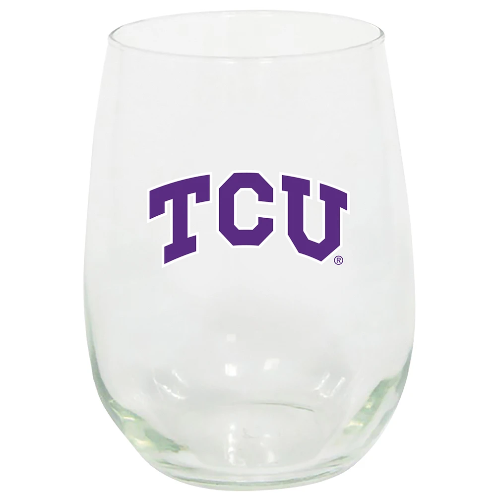 TCU Horned Frogs 15oz. Stemless Wine Glass