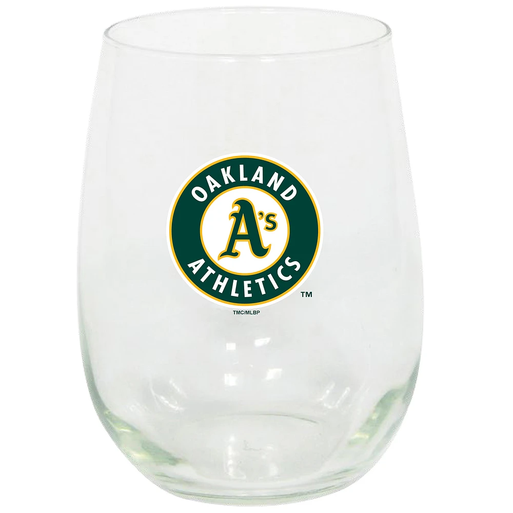 Oakland Athletics 15oz. Stemless Wine Glass