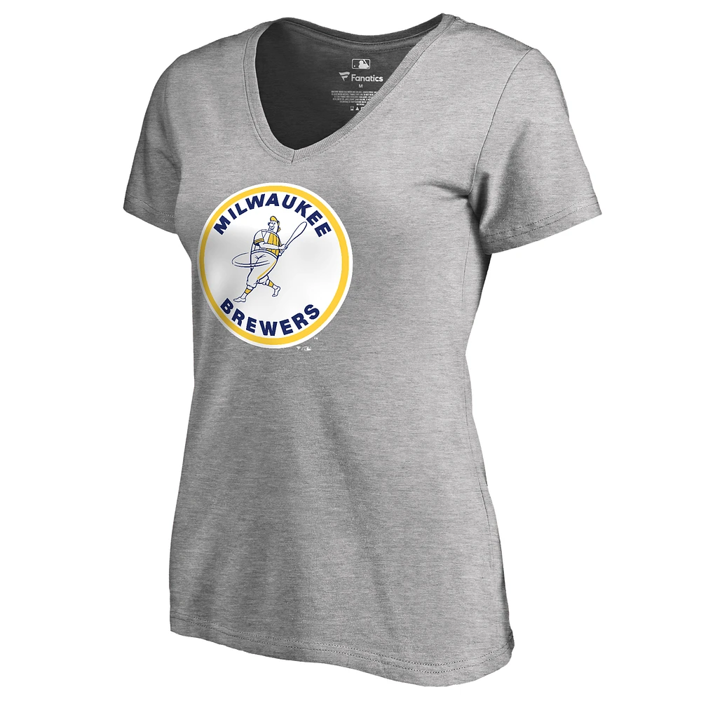 Women's Ash Milwaukee Brewers Cooperstown Collection Forbes T-Shirt