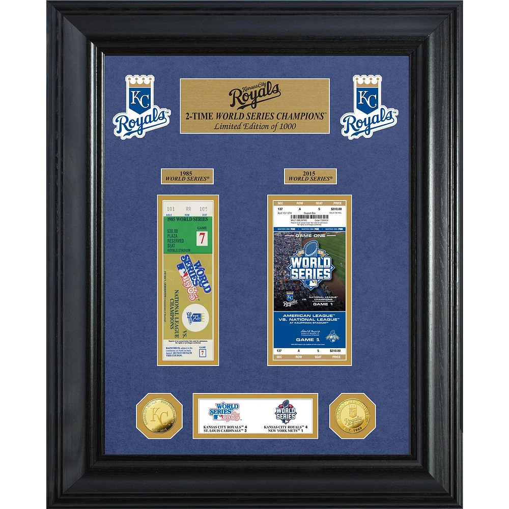 Highland Mint Kansas City Royals 18" x 22" 2-Time World Series Champions Deluxe Coin & Ticket Collection Photo Mint