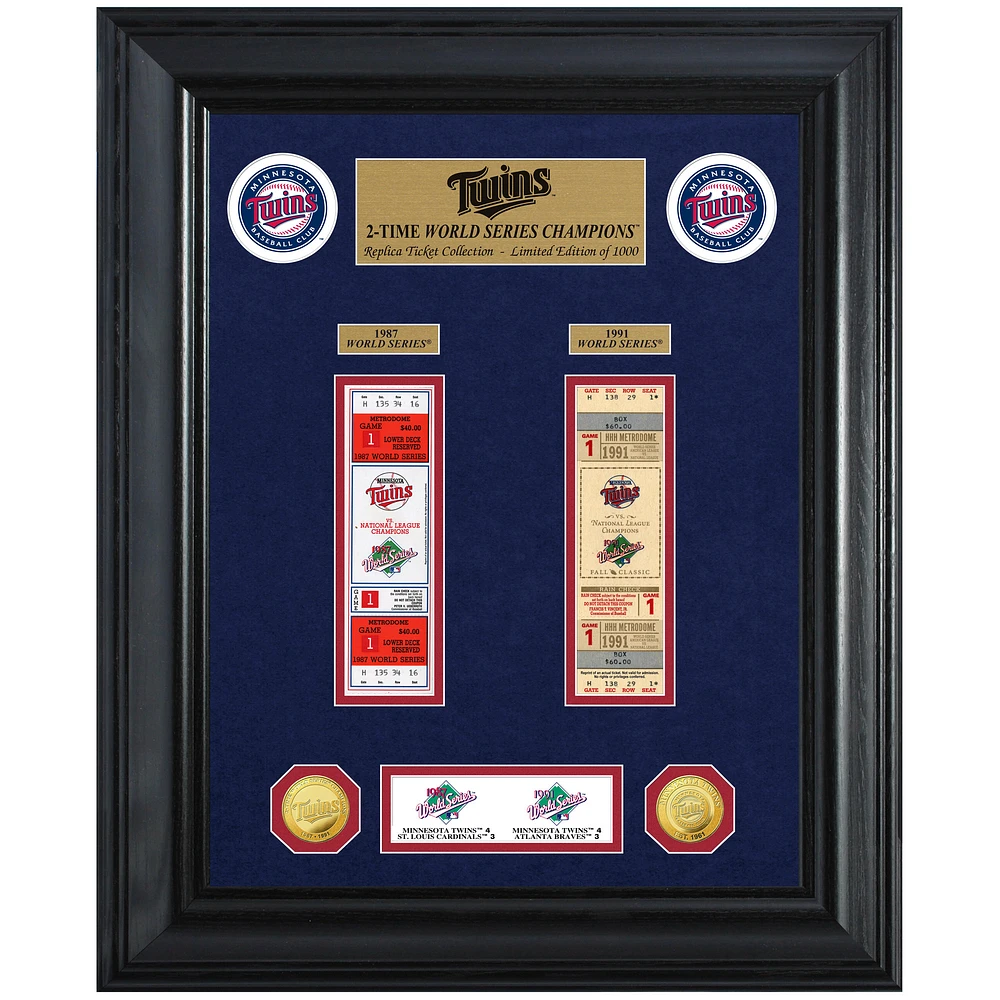 Highland Mint Minnesota Twins 18" x 22" 2-Time World Series Champions Deluxe Coin & Ticket Collection Photo Mint