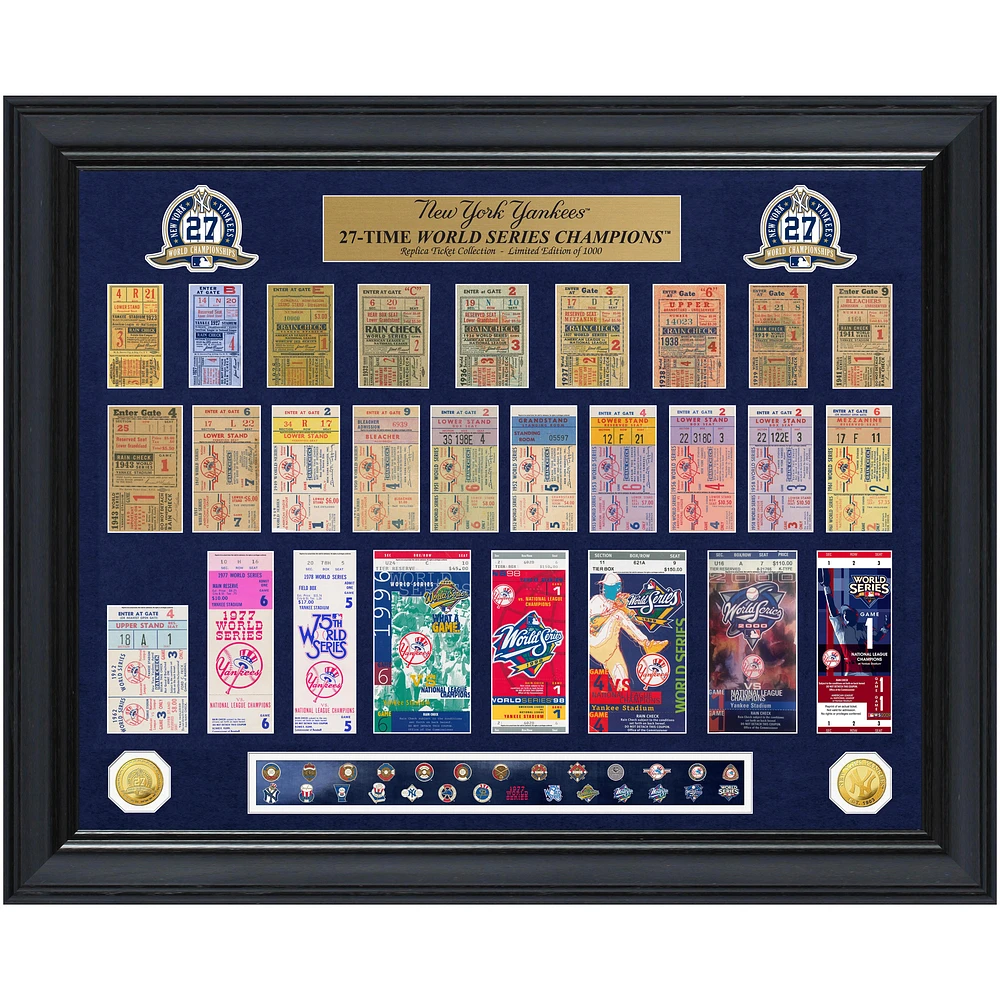 Highland Mint New York Yankees 32" x 26" 27-Time World Series Champions Deluxe Coin & Ticket Collection Photo Mint