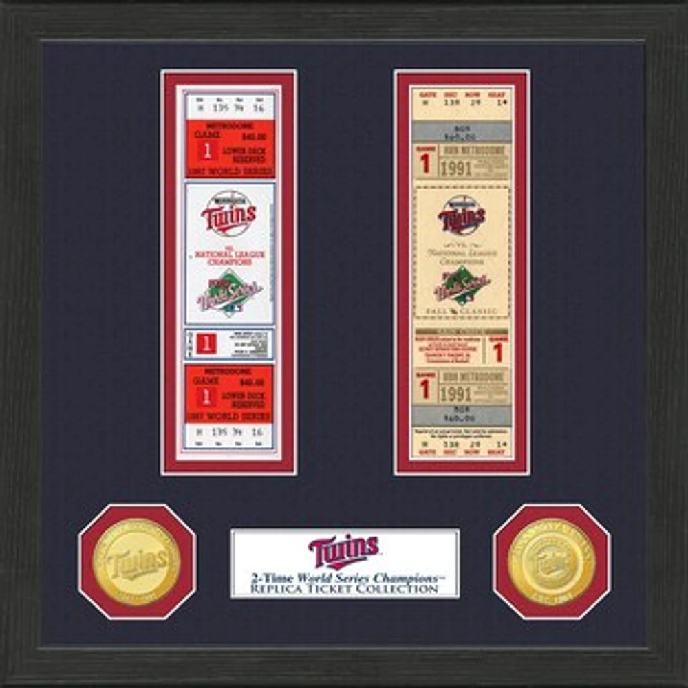 Highland Mint Minnesota Twins 13" x 13" World Series Ticket Collection