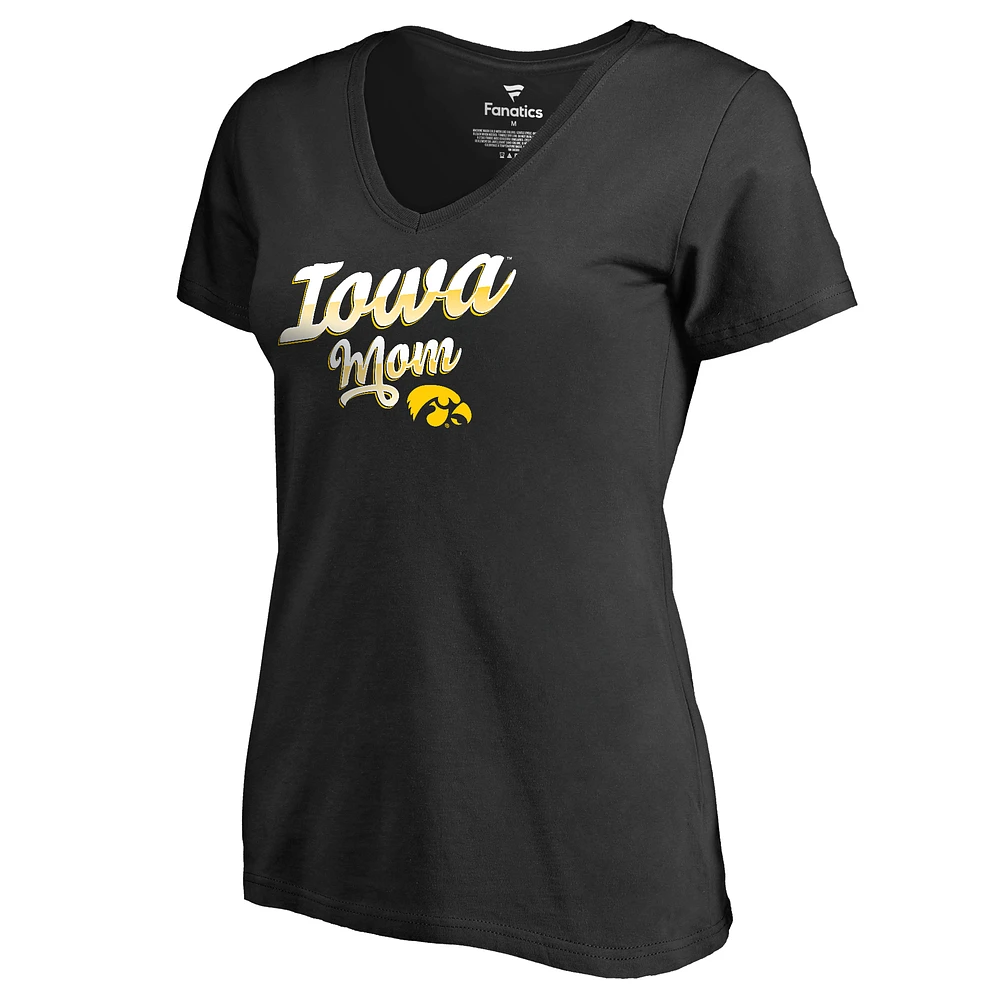 Women's Black Iowa Hawkeyes Team Mom T-Shirt