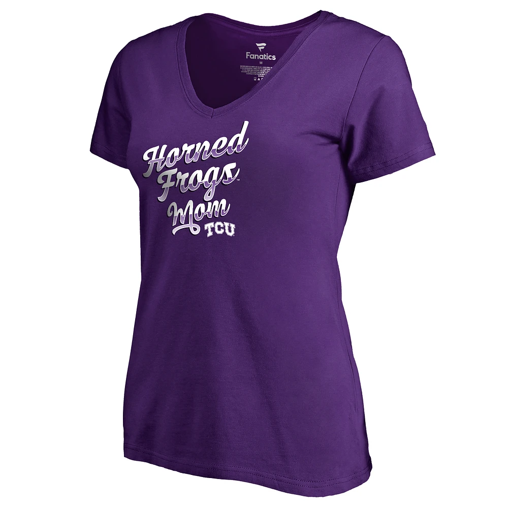 Women's Purple TCU Horned Frogs Team Mom T-Shirt