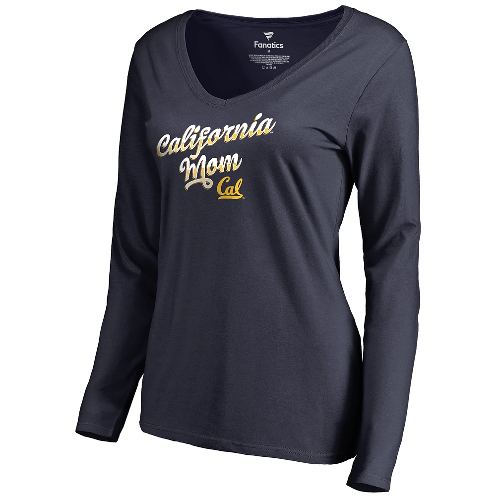 Women's Navy Cal Bears Team Mom Long Sleeve T-Shirt