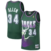 Men's Mitchell & Ness Ray Allen Kelly Green Milwaukee Bucks 1996/97 Hardwood Classics Swingman Jersey