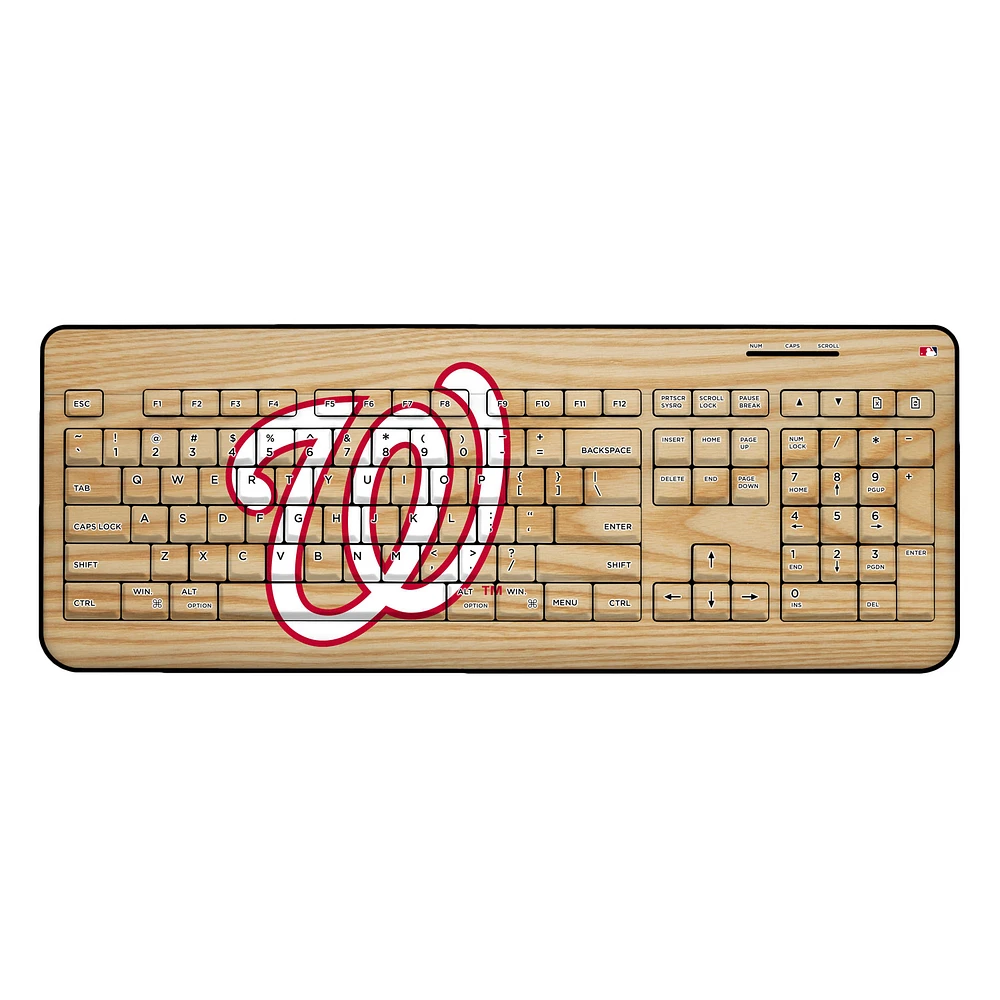 Washington Nationals Wood Print Wireless USB Keyboard