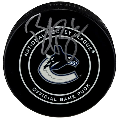 Brock Boeser Vancouver Canucks Autographed Official Game Puck
