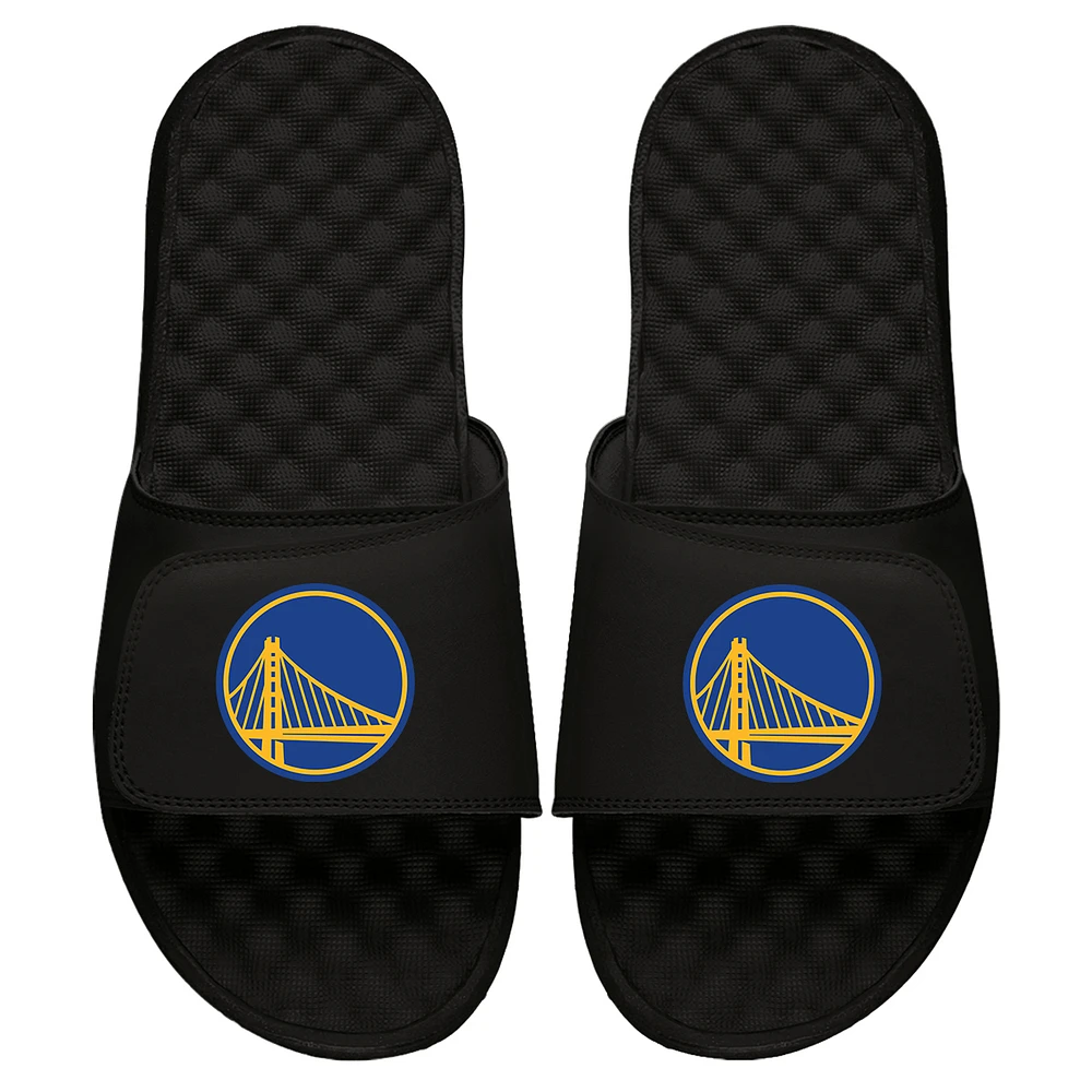 Youth ISlide Black Golden State Warriors Personalized Primary Slide Sandals