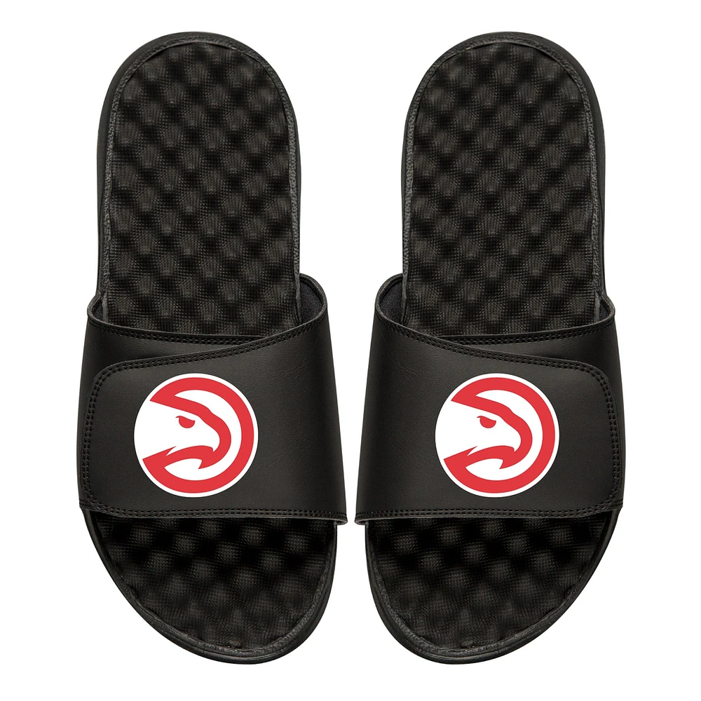 Men's ISlide Black Atlanta Hawks Personalized Primary Slide Sandals