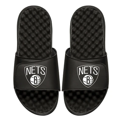 Men's ISlide Black Brooklyn Nets Personalized Primary Slide Sandals