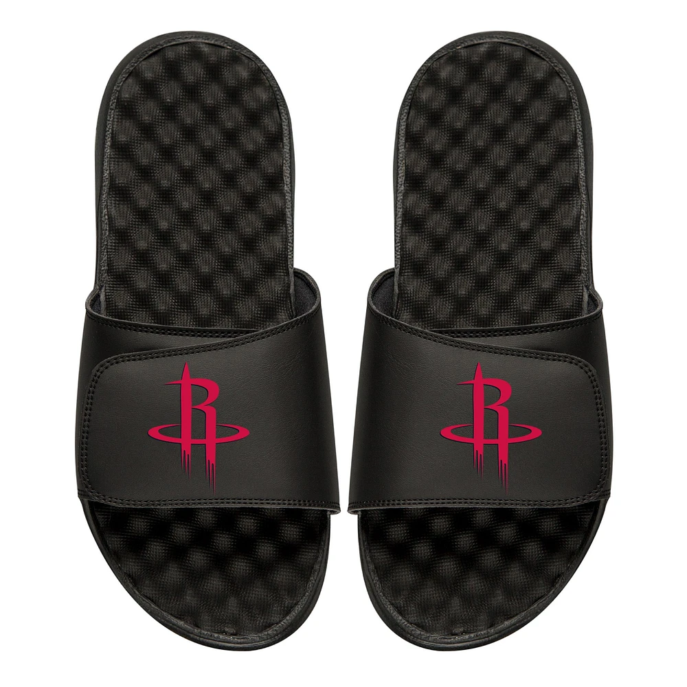 Men's ISlide Black Houston Rockets Personalized Primary Slide Sandals