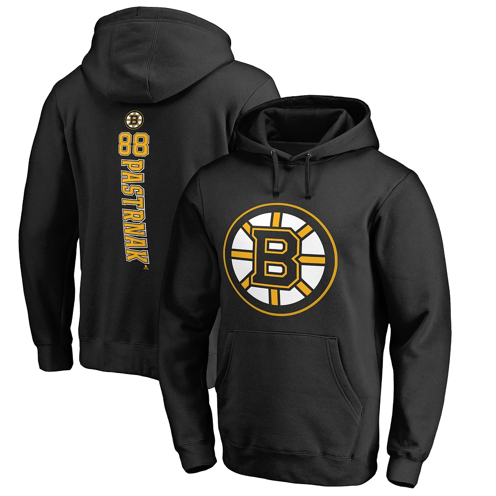 Men's David Pastrnak Black Boston Bruins Backer Pullover Hoodie