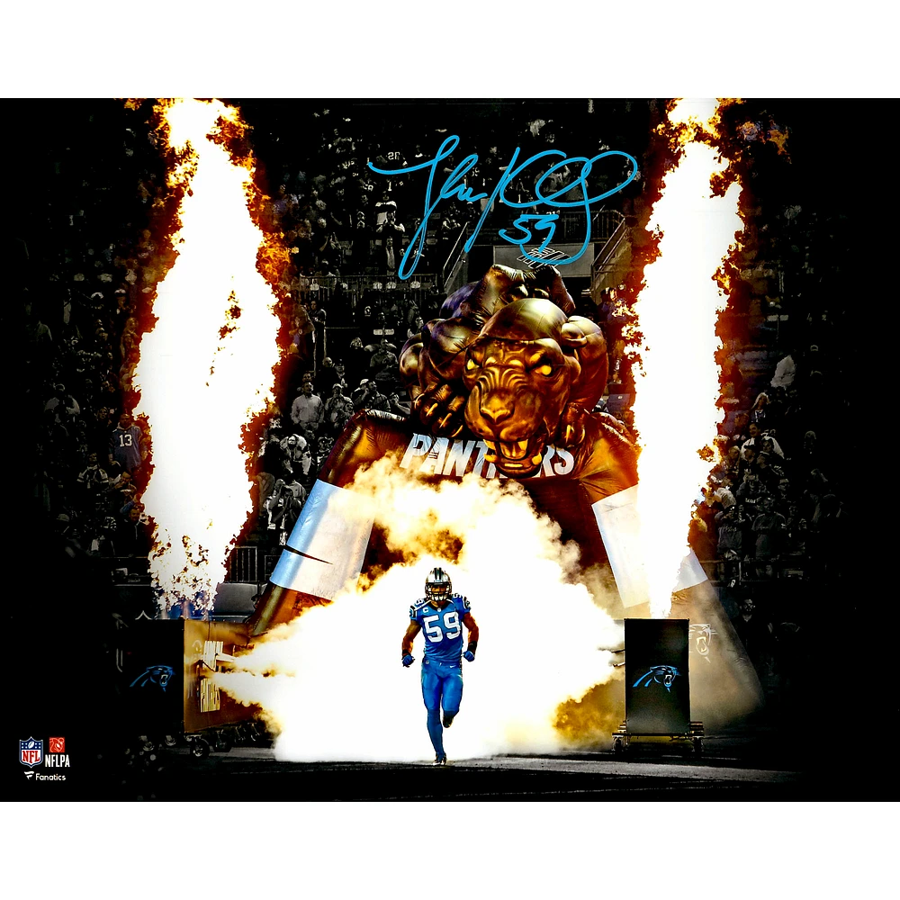 Luke Kuechly Carolina Panthers Autographed 11" x 14" Fire Entrance Photograph