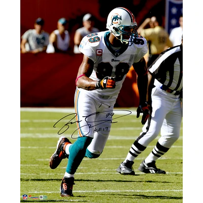 Jason Taylor Miami Dolphins Autographed 16" x 20" Run Photograph with "HOF 17" Inscription