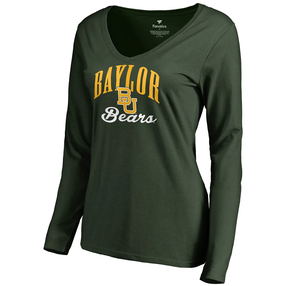 Women's Green Baylor Bears Victory Script Long Sleeve T-Shirt