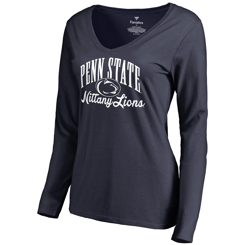 Women's Navy Penn State Nittany Lions Victory Script Long Sleeve T-Shirt