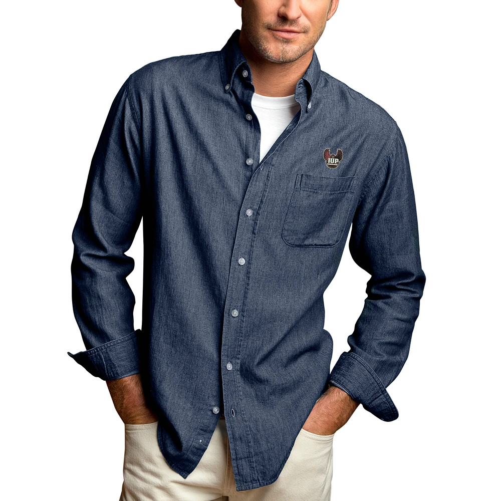 Men's Denim Indiana University of Pennsylvania Crimson Hawks Hudson Button-Down Long Sleeve Shirt