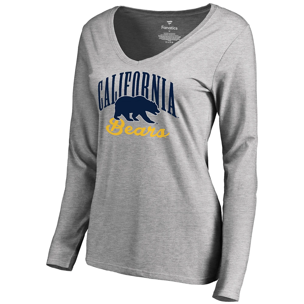 Women's Ash Cal Bears Victory Script Long Sleeve T-Shirt