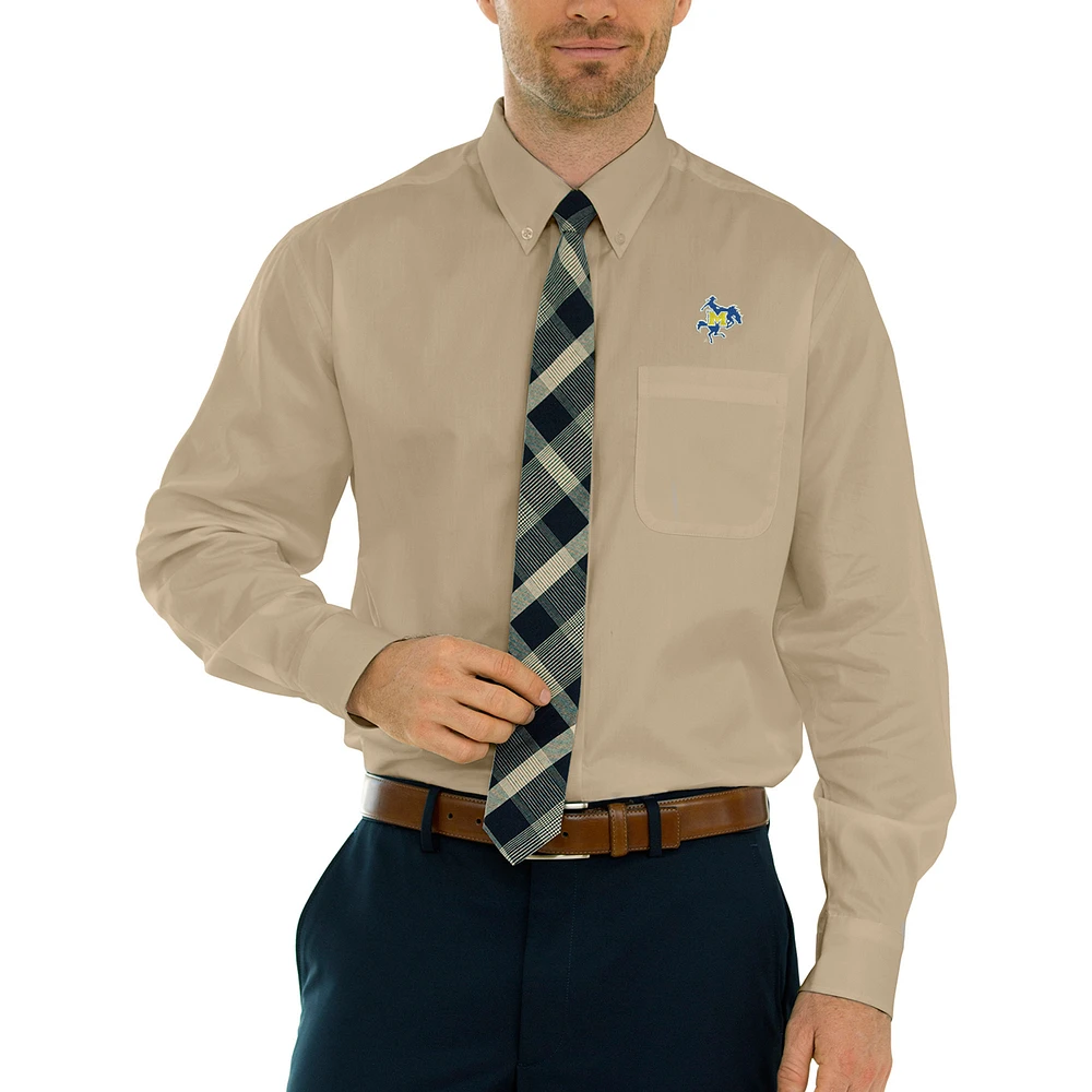 Men's Khaki McNeese State Cowboys Wicked Woven Button-Down Long Sleeve Shirt