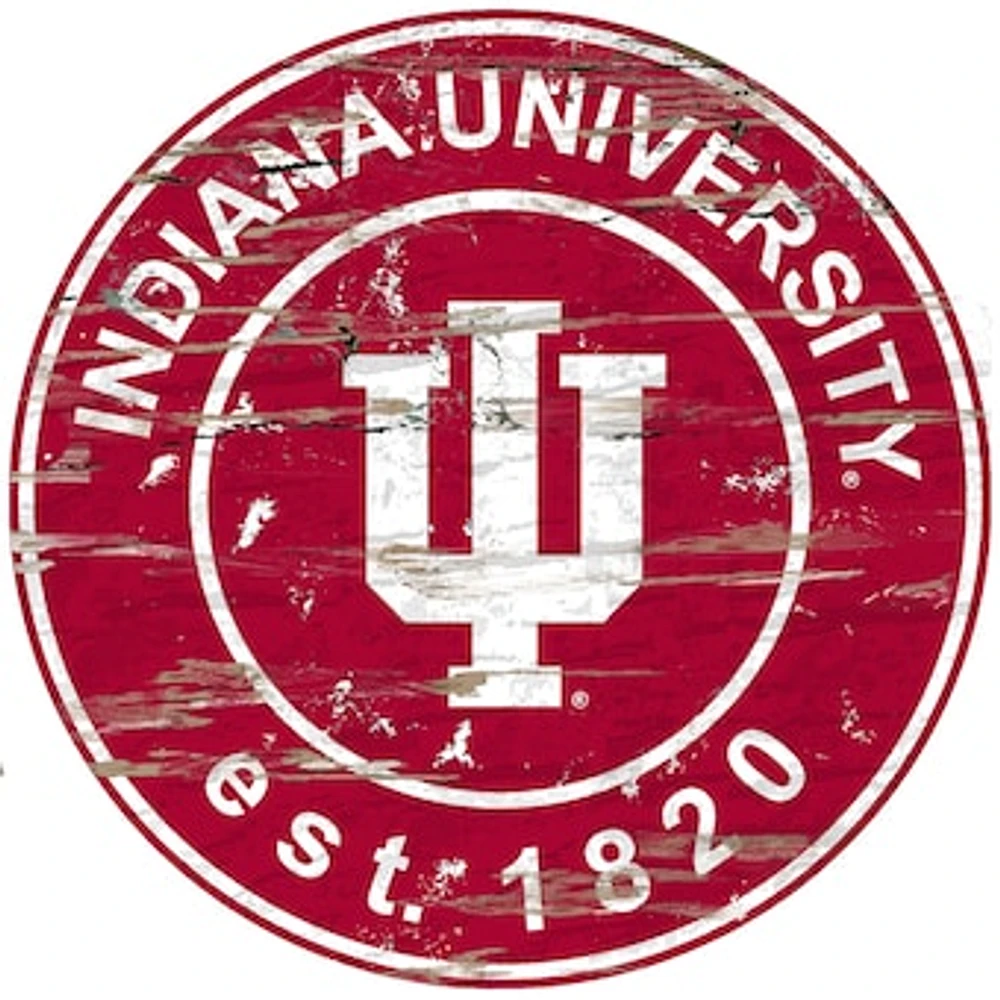 Indiana Hoosiers 23.5" Distressed Round Sign