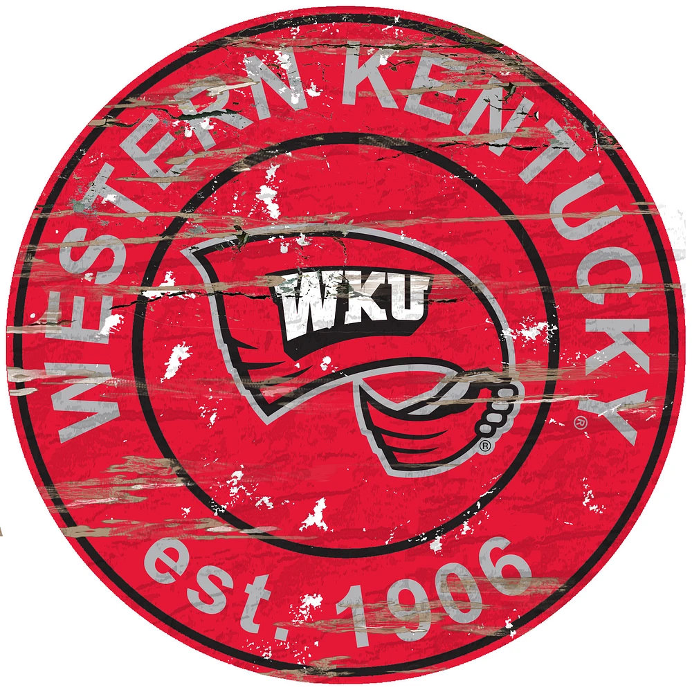 Western Kentucky Hilltoppers 23.5" Distressed Round Sign