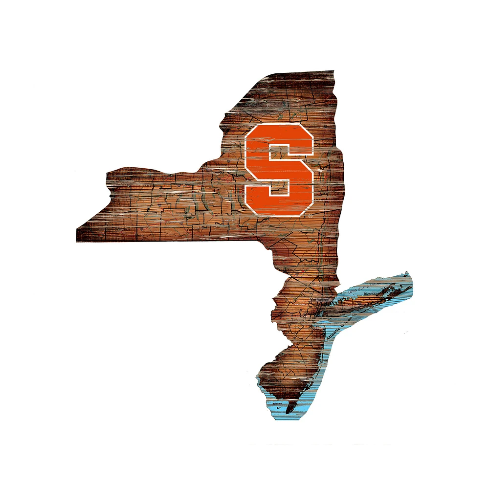 Syracuse Orange 23.5" x 23.5" Distressed State with Logo Sign