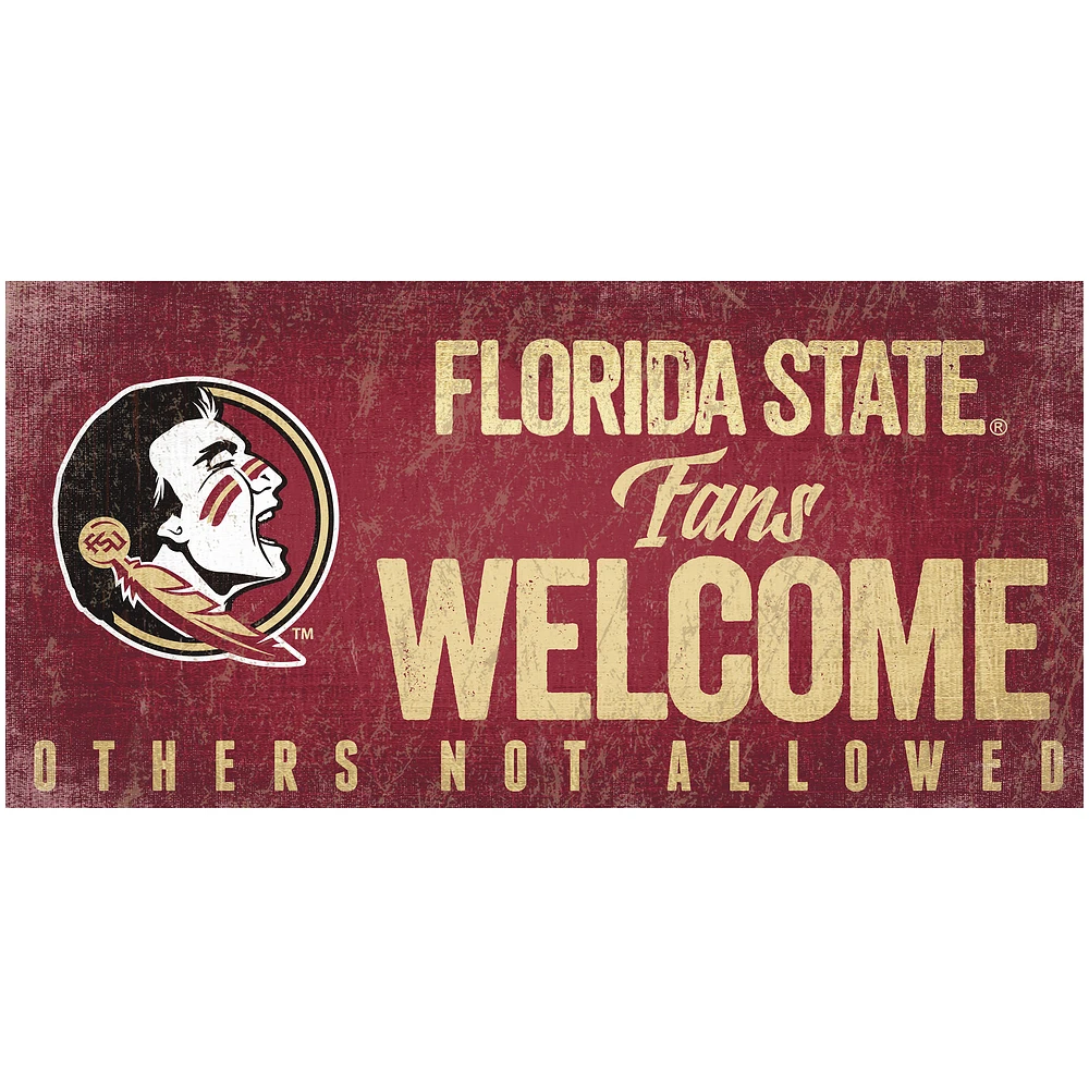Florida State Seminoles 6" x 12" Fans Welcome Sign