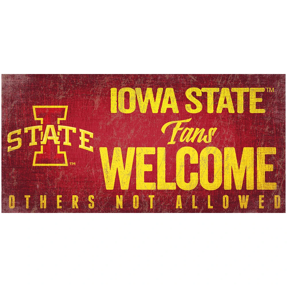 Iowa State Cyclones 6" x 12" Fans Welcome Sign