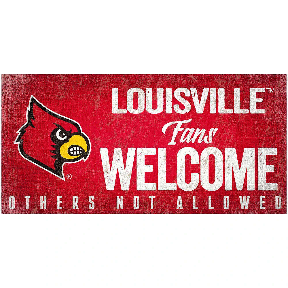 Louisville Cardinals 6" x 12" Fans Welcome Sign