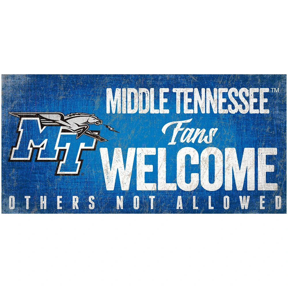 MTSU Blue Raiders 6" x 12" Fans Welcome Sign