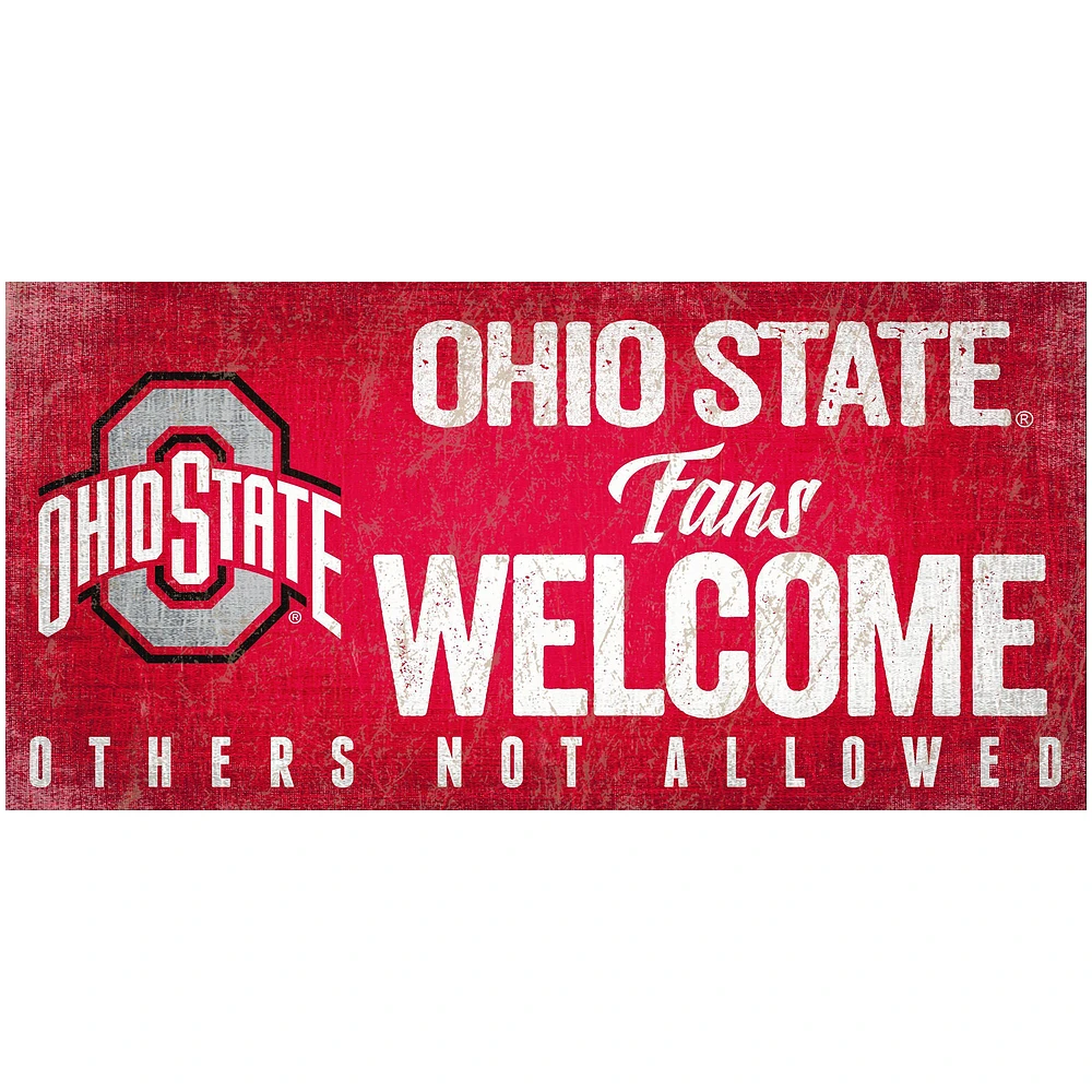Ohio State Buckeyes 6" x 12" Fans Welcome Sign