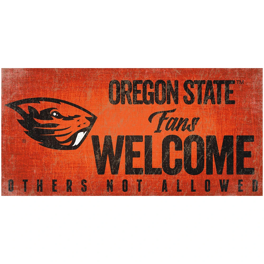 Oregon State Beavers 6" x 12" Fans Welcome Sign