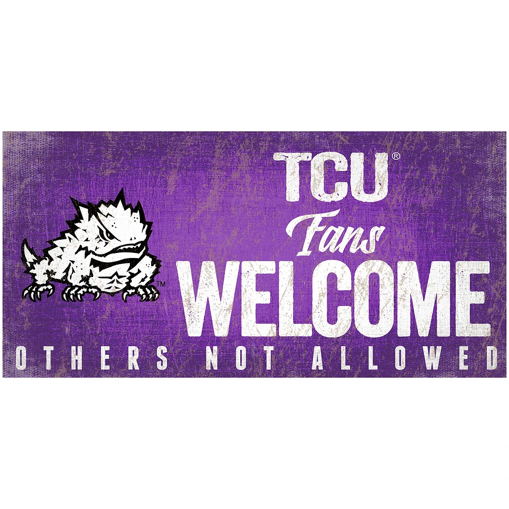 TCU Horned Frogs 6" x 12" Fans Welcome Sign