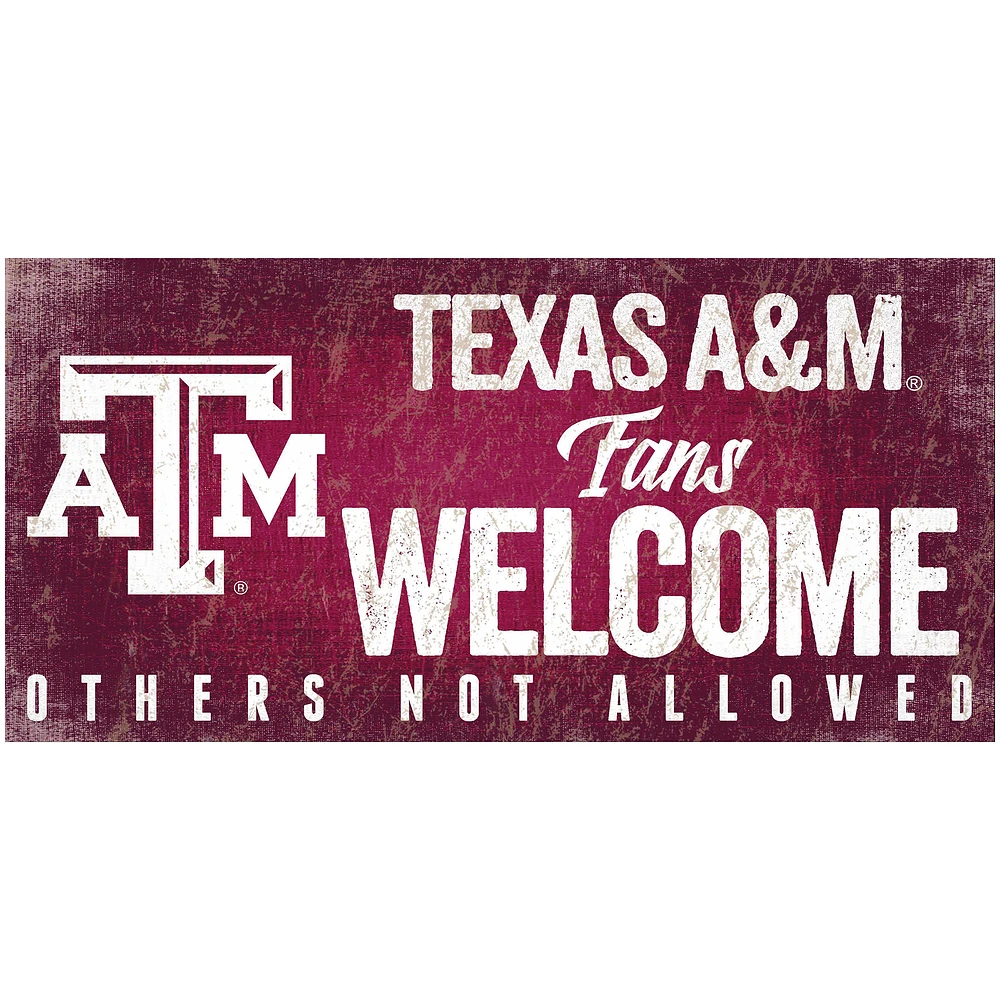 Texas A&M Aggies 6" x 12" Fans Welcome Sign