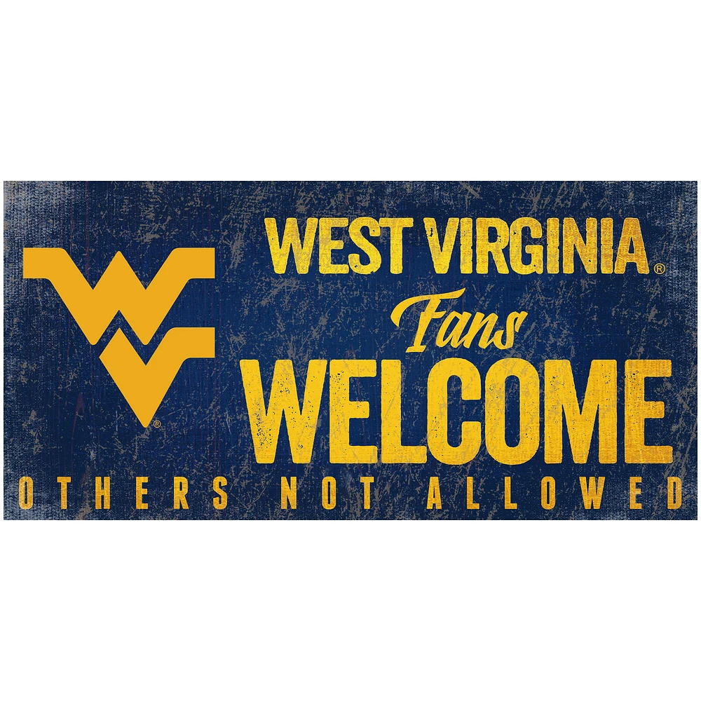 West Virginia Mountaineers 6" x 12" Fans Welcome Sign