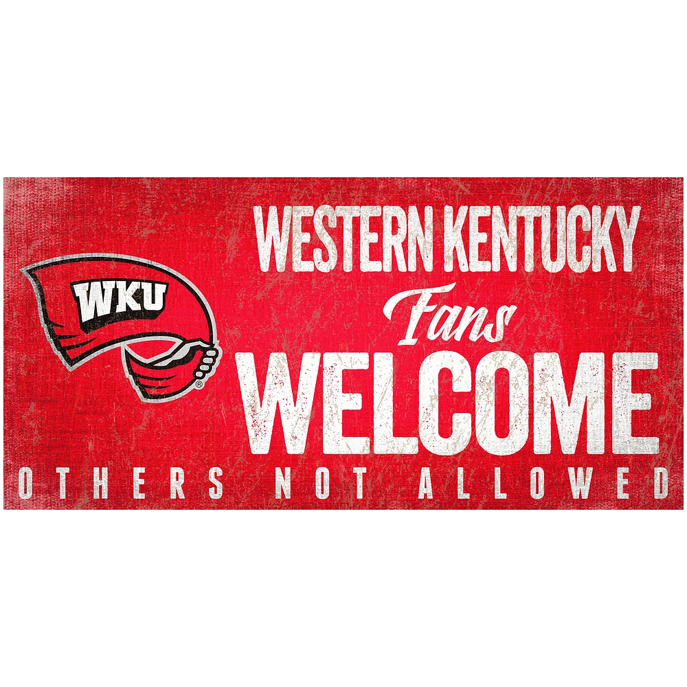 Western Kentucky Hilltoppers 6" x 12" Fans Welcome Sign