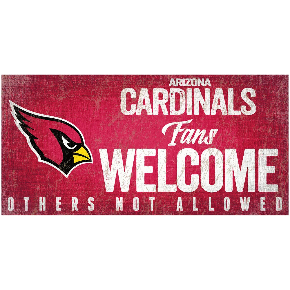 Arizona Cardinals 6" x 12" Fans Welcome Sign