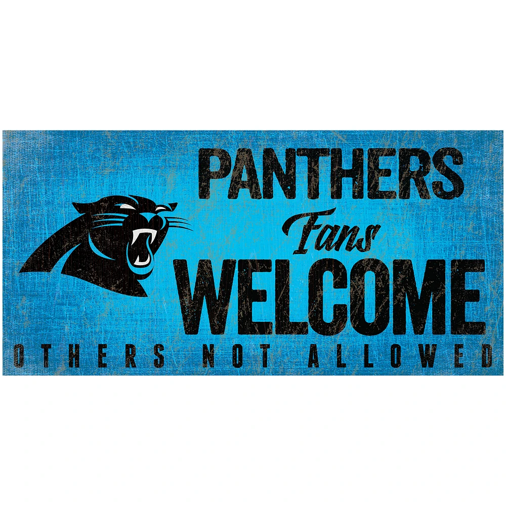Carolina Panthers 6" x 12" Fans Welcome Sign