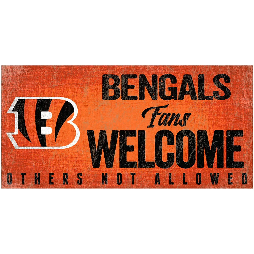 Cincinnati Bengals 6" x 12" Fans Welcome Sign